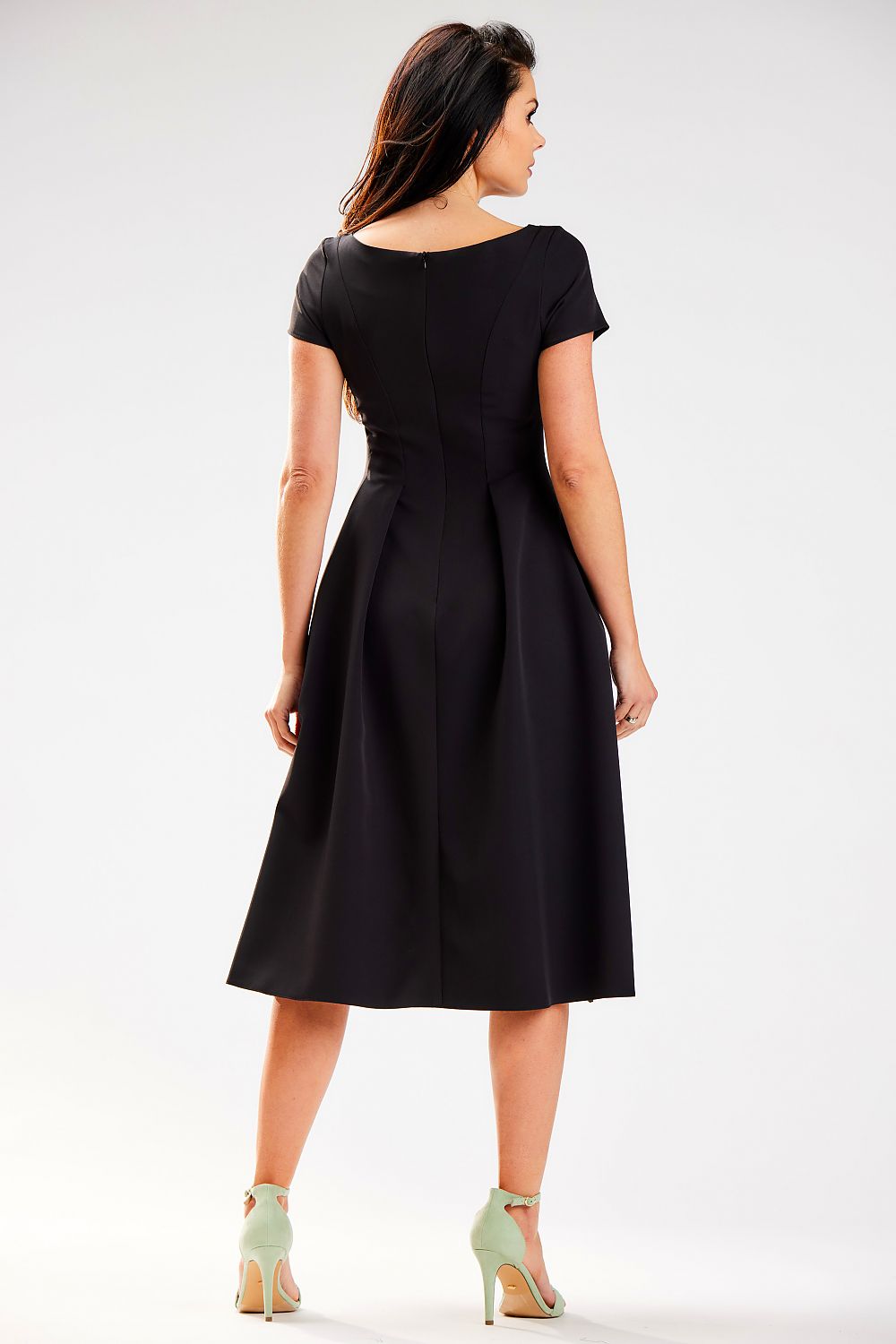 Awama Midi Day Dress with Boat Neckline