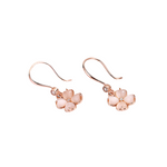 Azalea 925 Sterling Silver Rose Gold Pink Four Leaf Clover Earrings