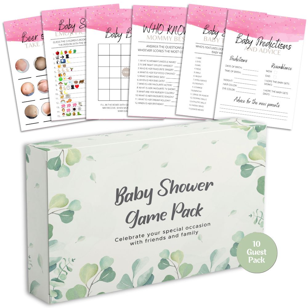 Baby Girl Baby Shower 6 Game Bundle
