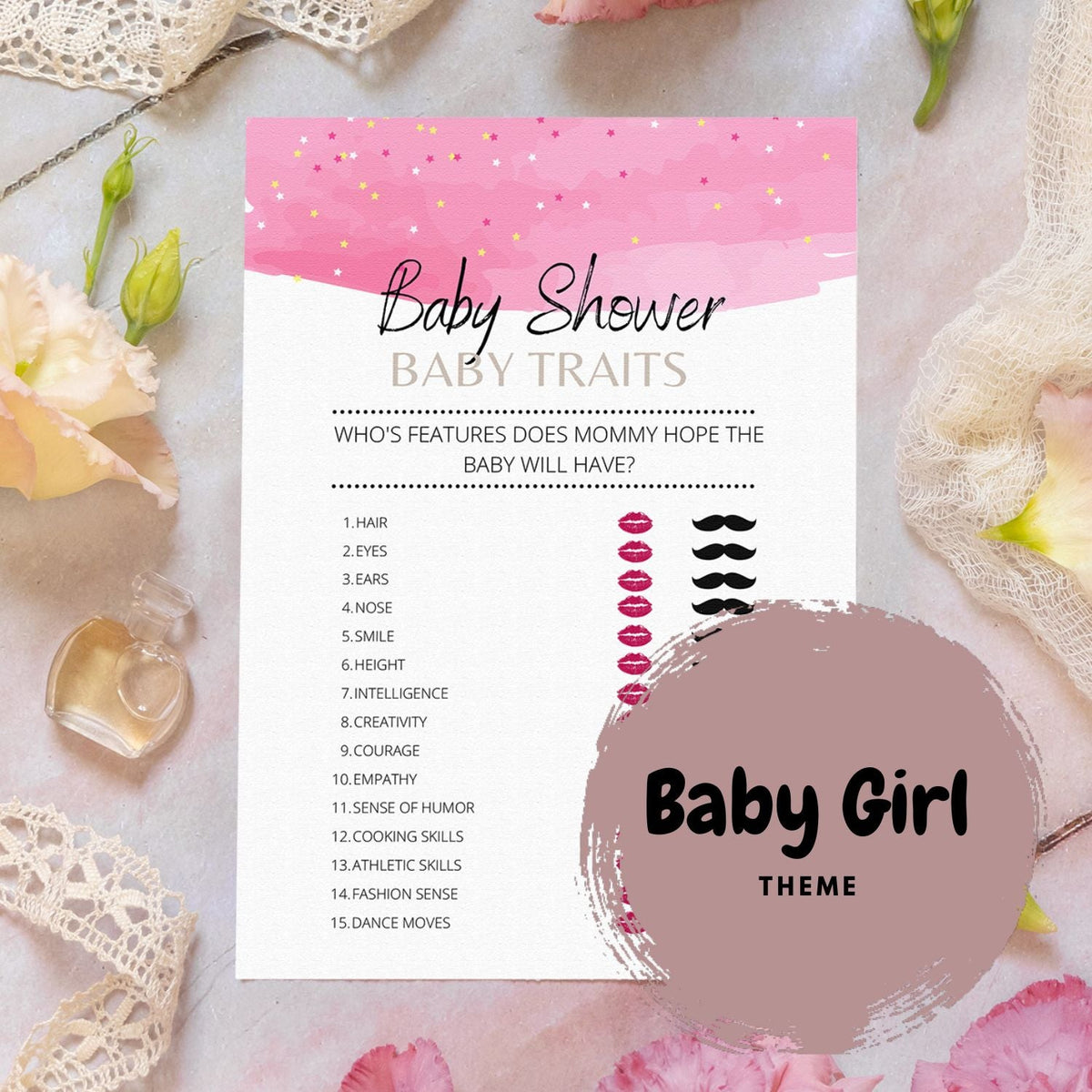Baby Girl Baby Shower 6 Game Bundle