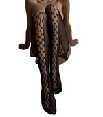 BAIT Black Rhinestone Fishnet Stockings One Size