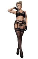 Ballerina Plus Size 594 Black Hold Ups