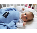 Bamboo baby blanket - Baby blue - classic knit