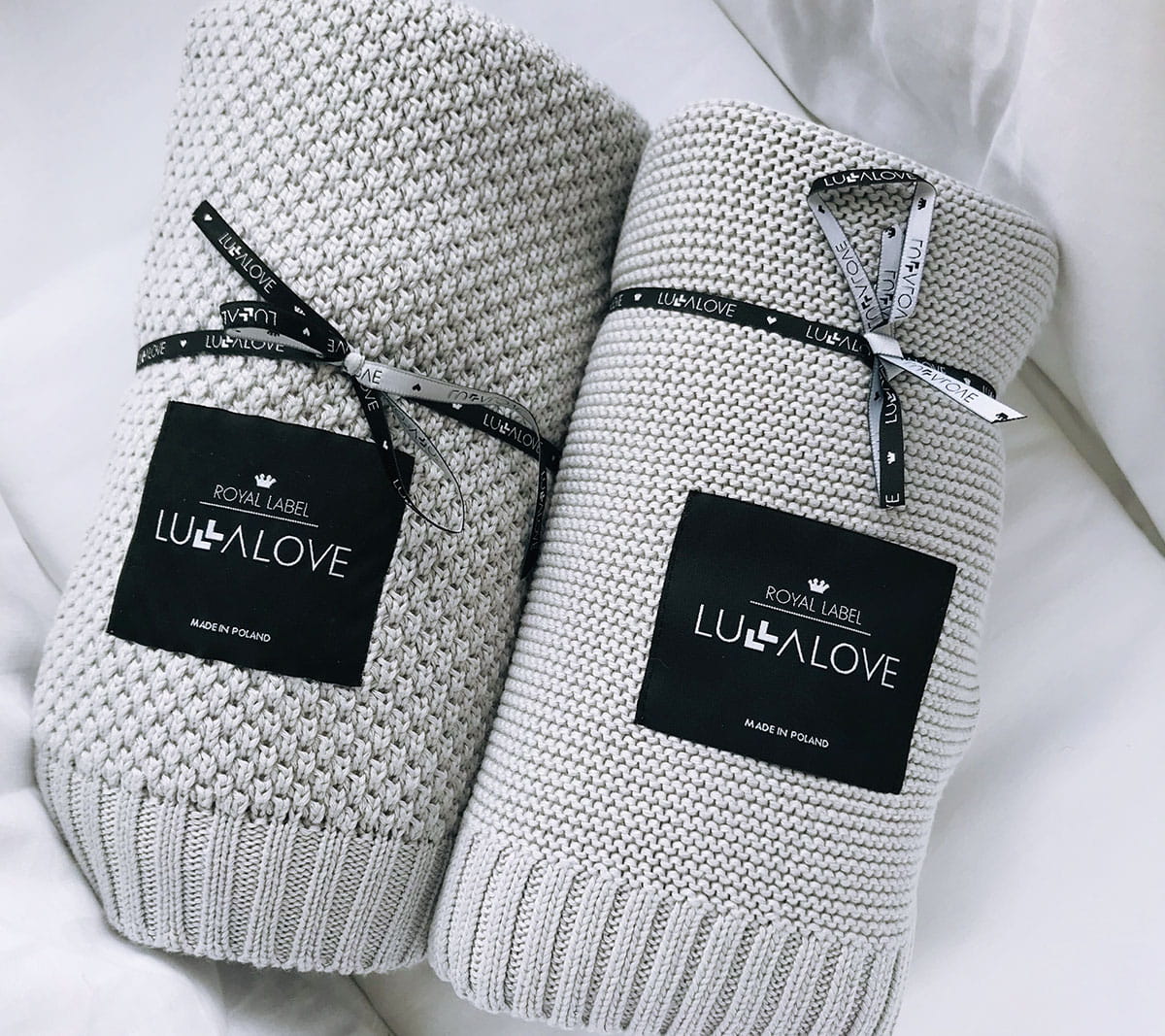 Bamboo baby blanket - Grey - Macaroon knit