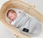 Bamboo baby blanket - Grey - Macaroon knit