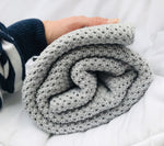 Bamboo baby blanket - Grey - Macaroon knit