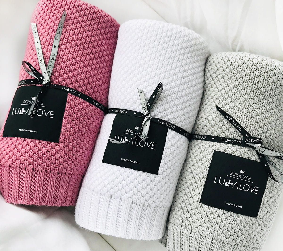 Bamboo baby blanket - Grey - Macaroon knit