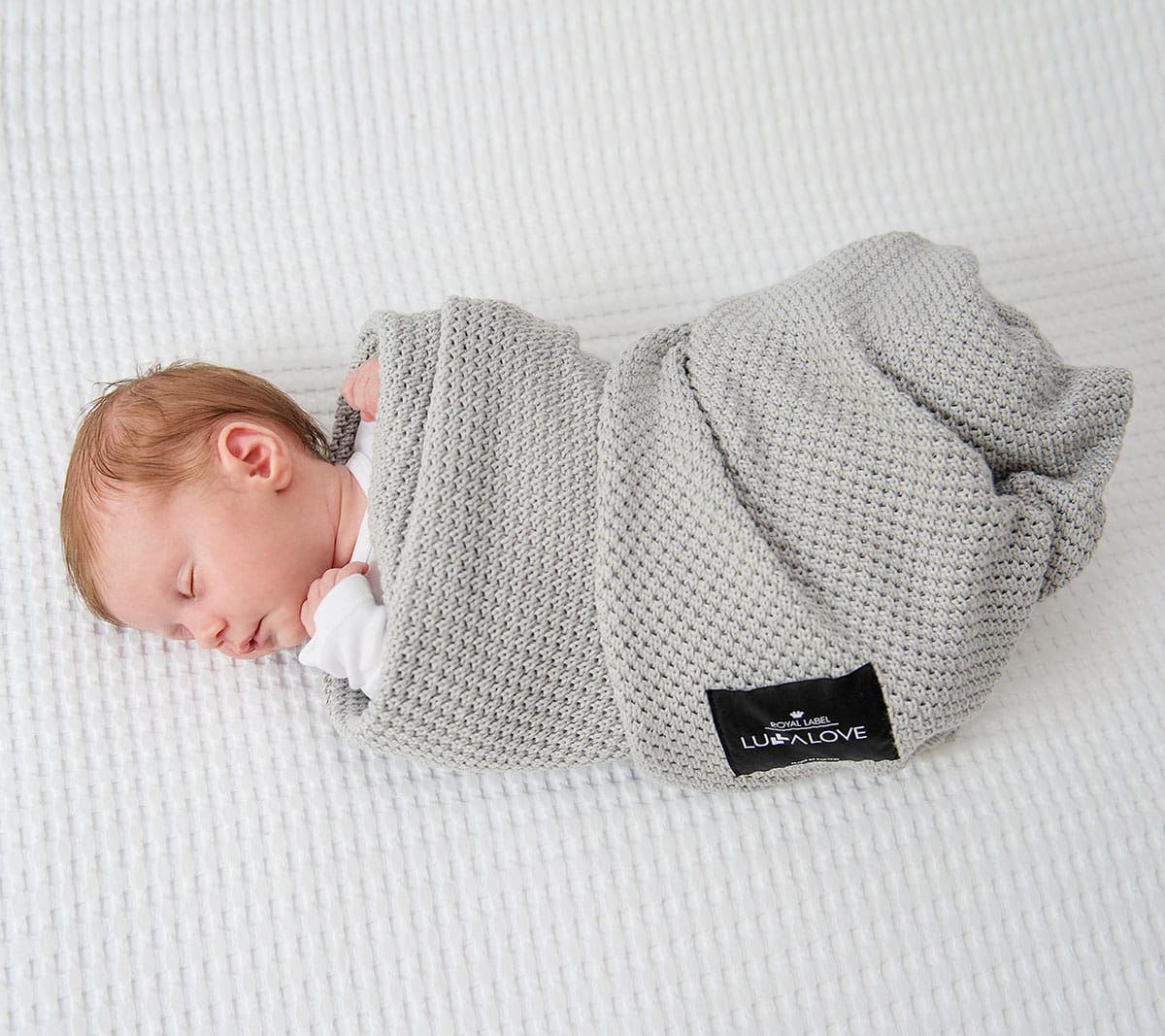 Bamboo baby blanket - Grey - Macaroon knit