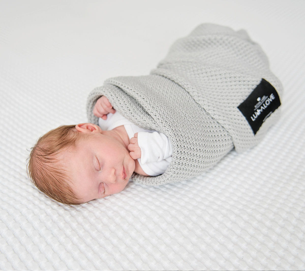 Bamboo baby blanket - Grey - Macaroon knit