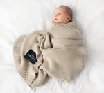 Bamboo baby blanket - Milk coffee - Classic knit