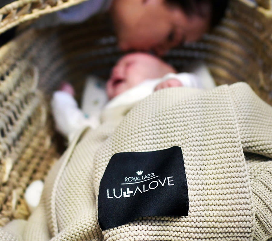 Bamboo baby blanket - Milk coffee - Classic knit