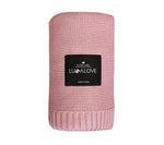 Bamboo baby blanket - Peony pink - Classic knit