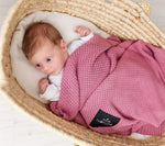 Bamboo baby blanket - Peony pink - Macaroon knit