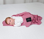 Bamboo baby blanket - Peony pink - Macaroon knit