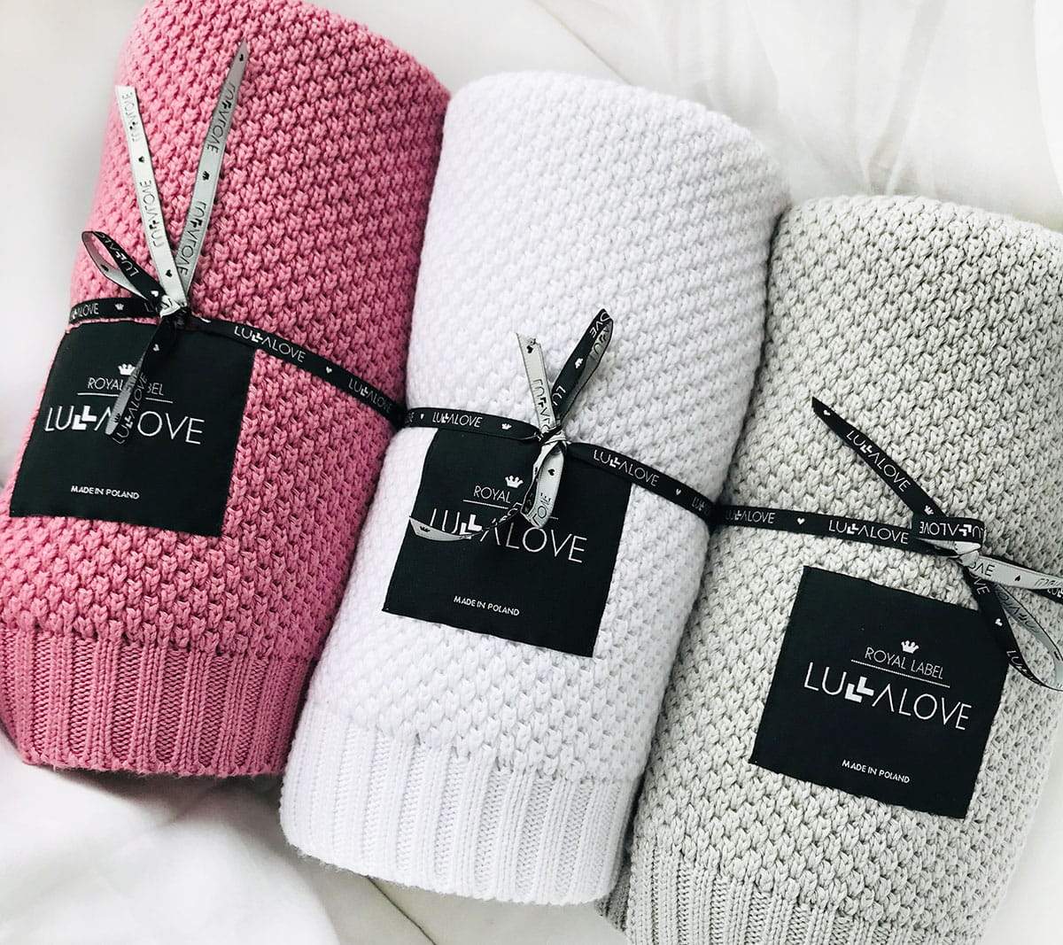 Bamboo baby blanket - Peony pink - Macaroon knit