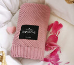 Bamboo baby blanket - Peony pink - Macaroon knit