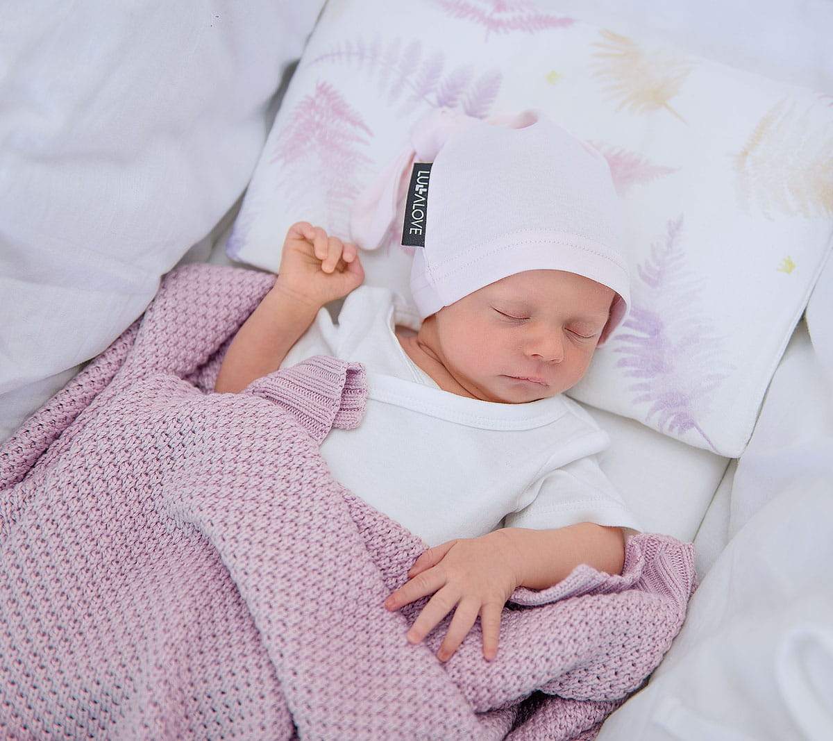 Bamboo baby blanket - Powder pink - Macaroon knit