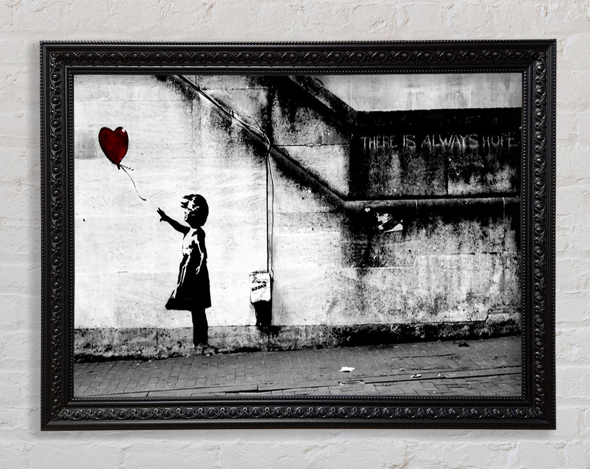 Banksy Red Heart Balloon Girl Artwork Charlotte Black