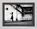 Banksy Red Heart Balloon Girl Artwork Whistler Grey