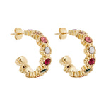 Baroque Bejewelled Gold Hoops