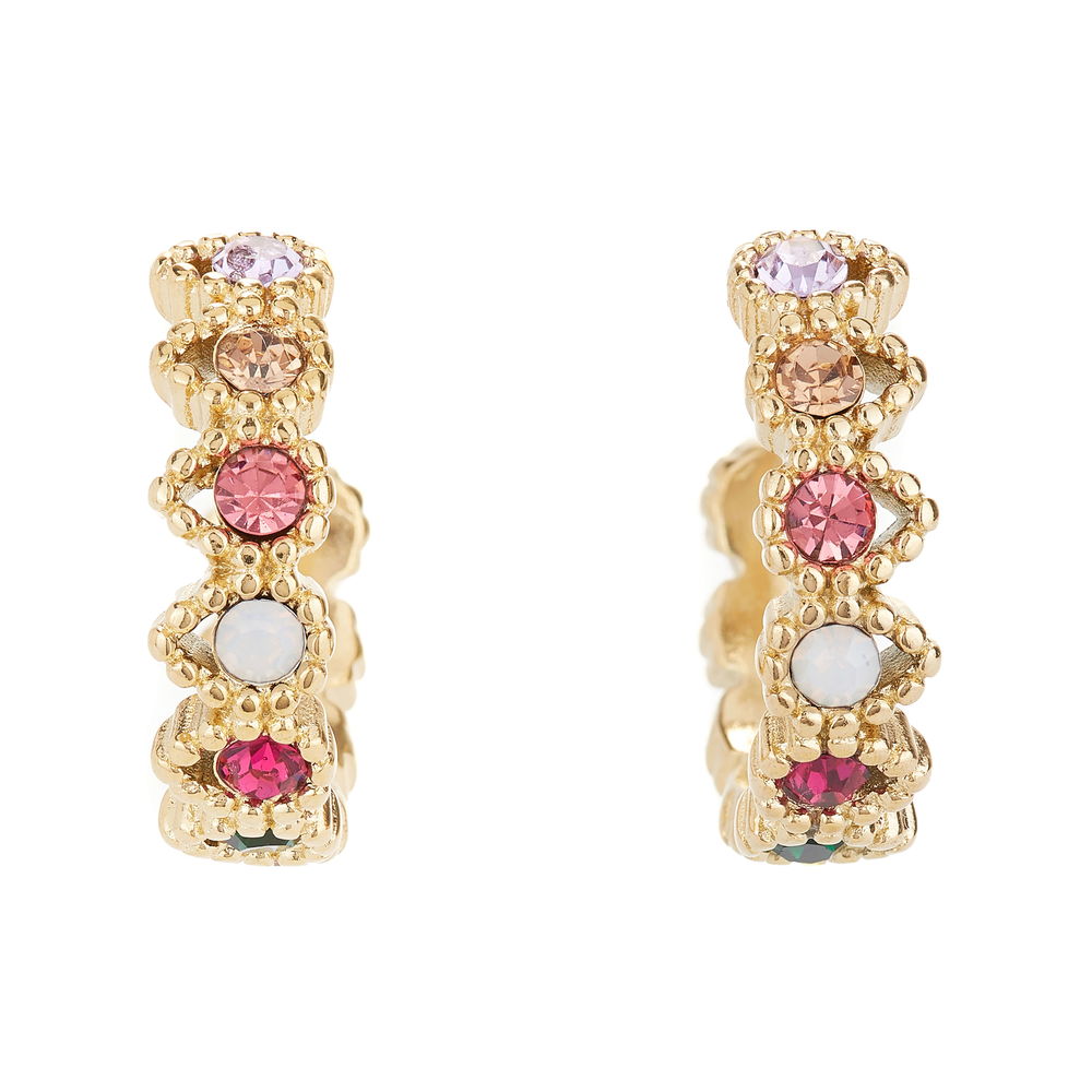 Baroque Bejewelled Gold Hoops