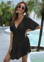 Beach Cover-up Sheer Mesh Black One Size