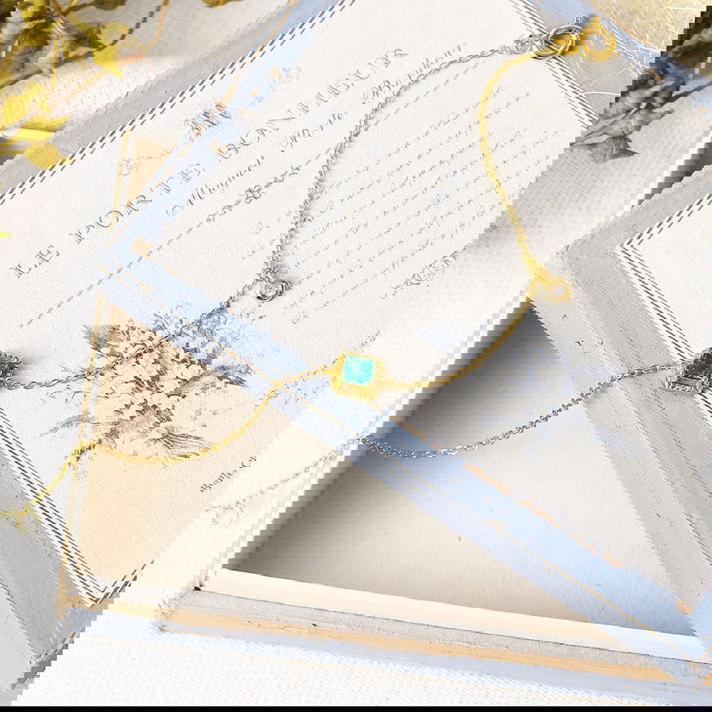 Beatrice 925 Sterling Silver Green Emerald Gem Bracelet