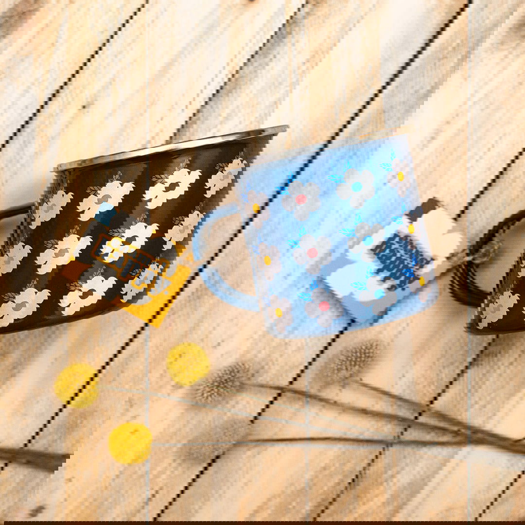 Enamelhappy Beautiful Colourful Retro Floral Enamel Mug - Various Colours