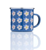 Enamelhappy Beautiful Colourful Retro Floral Enamel Mug - Various Colours Midnight 8cm