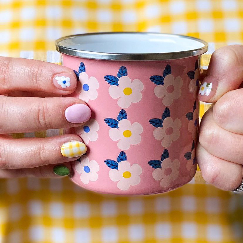 Enamelhappy Beautiful Colourful Retro Floral Enamel Mug - Various Colours