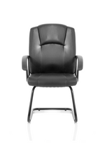 Bella Medium Back Black Bonded Leather Black Frame Cantilever Visitor Chair Black