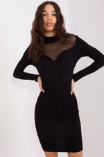 BFG Ribbed Cotton Pencil Evening Dress black