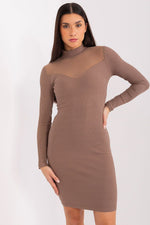 BFG Ribbed Cotton Pencil Evening Dress brown