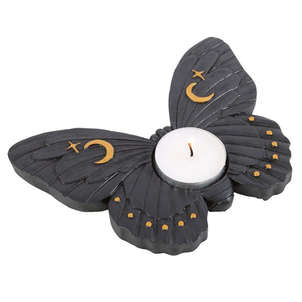 Black Moth Tealight Candle Holder - ScentiMelti Home Fragrance, Beauty & Gifts UK