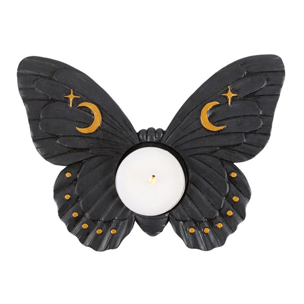 Black Moth Tealight Candle Holder - ScentiMelti Home Fragrance, Beauty & Gifts UK