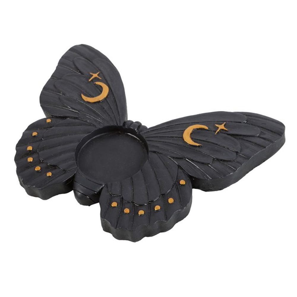 Black Moth Tealight Candle Holder - ScentiMelti Home Fragrance, Beauty & Gifts UK