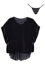 Beauty Night Marlene Satin Flared Sleeve Lace Insert Peignoir Turquoise