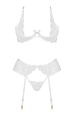 Beauty Night Rose 3 Piece Lingerie Set White
