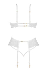 Beauty Night Rose 3 Piece Lingerie Set White