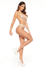 Beauty Night Noemi Delicate Nude Lace Open Thong Garter Lingerie Set Nude