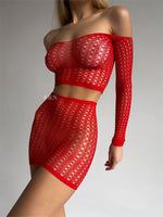 BORDELLE Red 2 Piece Bodystocking One Size