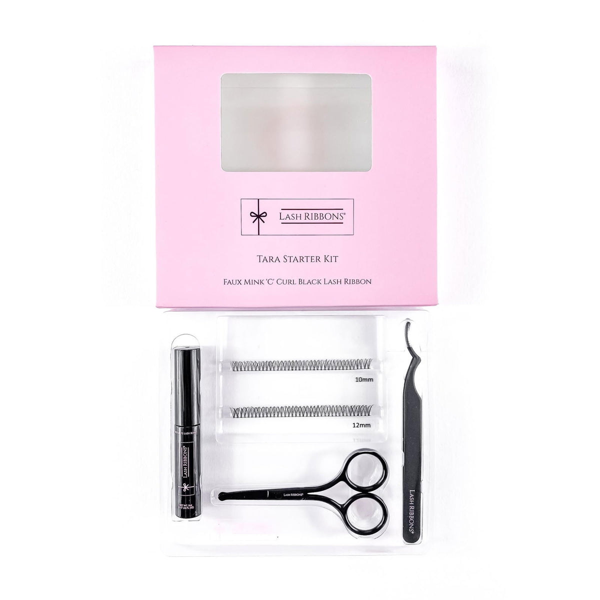 Boxed 'C' Curl Black Half Lash Ribbons® Starter Kit (With Ultimate Bond) Tara