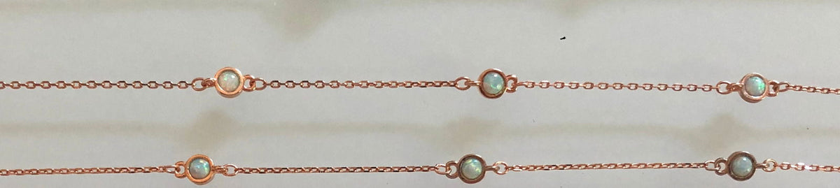 Bracelets with Opal stones Rose - White - 3 small Opals
