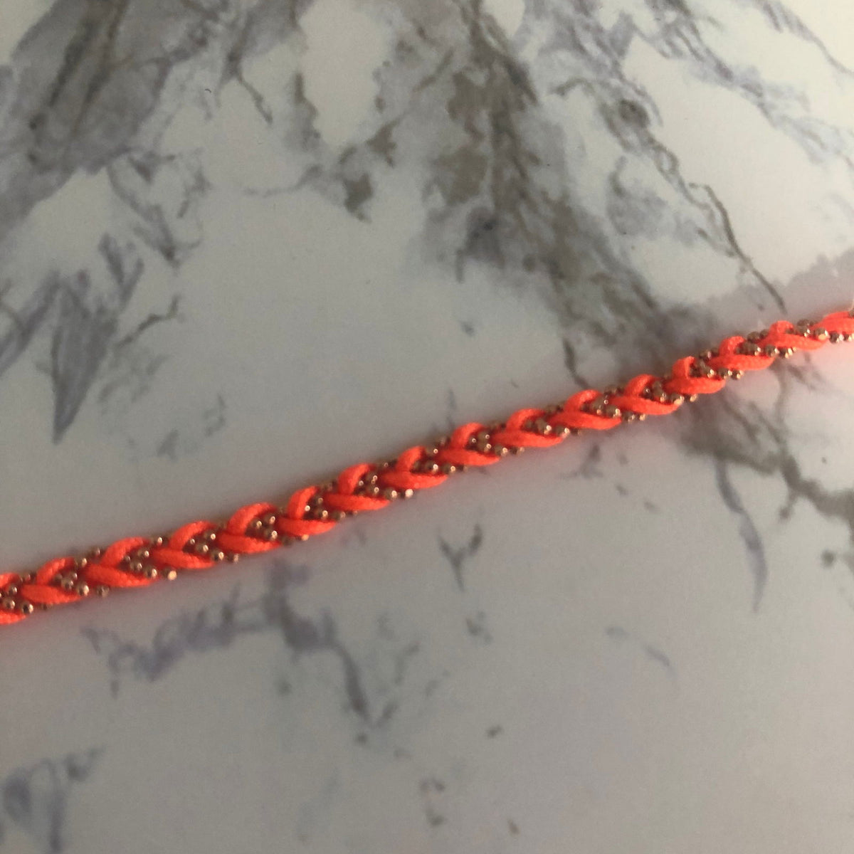 Braided Anklets Neon Orange