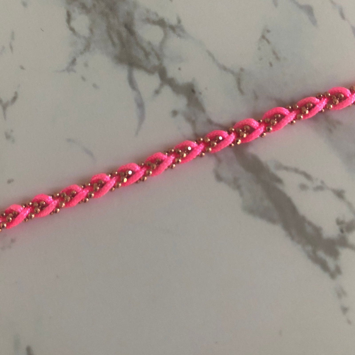 Braided Anklets Neon Light Pink