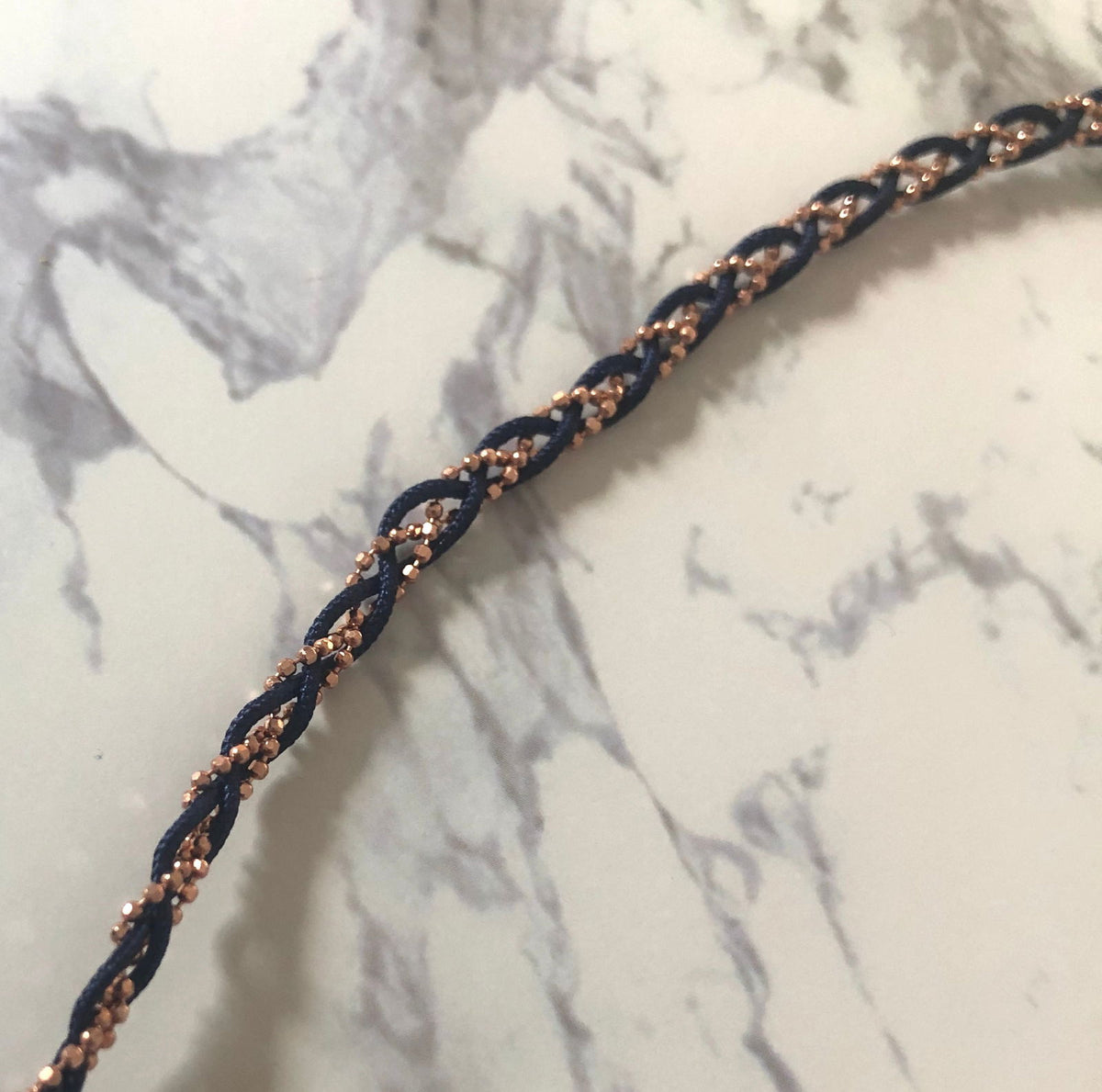 Braided Anklets navy