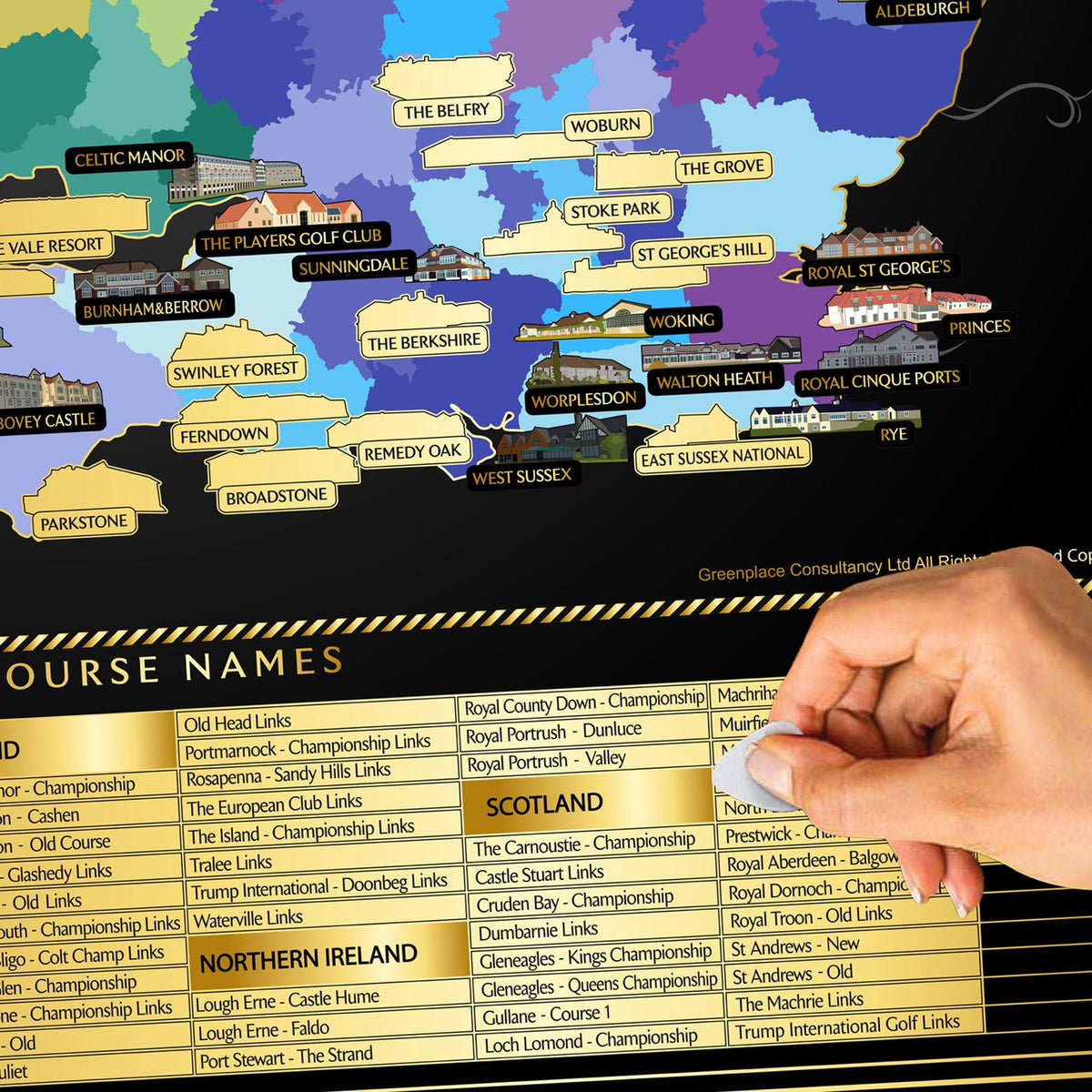British Isles Golf Scratch Off Map