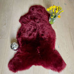 British Sheepskin Rug | Fleece Throw | Bordeaux Red | Large