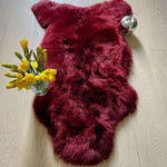 British Sheepskin Rug | Fleece Throw | Bordeaux Red | Large