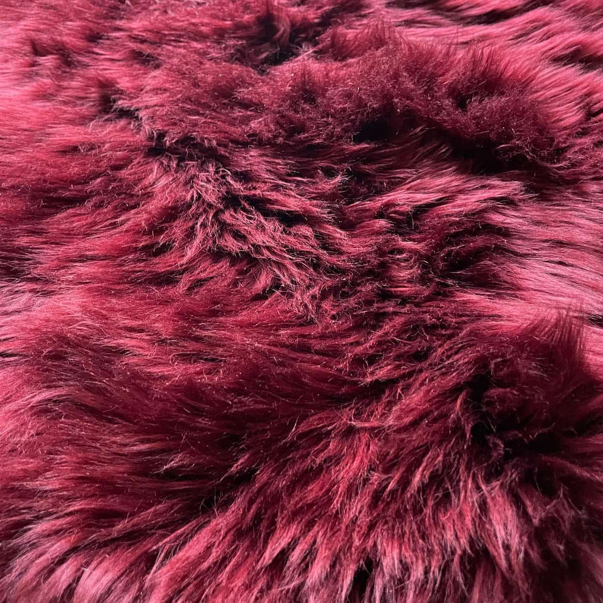British Sheepskin Rug | Fleece Throw | Bordeaux Red | Large
